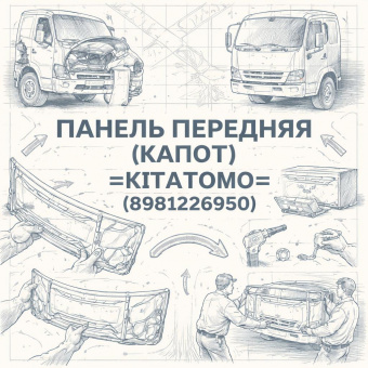 Панель передняя (капот) NPR75/NQR90 (с усилителем) =KITATOMO= (8981226950) фото в интернет-магазине РСТ-Моторс