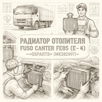 Радиатор отопителя Fuso Canter FE85 (E-4) =GSPARTS= (MK582997) фото в интернет-магазине РСТ-Моторс