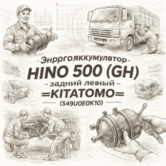 Энергоаккумулятор HINO 500 (GH) задний левый =KITATOMO= (S49U0E0K10) фото в интернет-магазине РСТ-Моторс