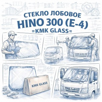 Стекло лобовое HINO 300 (E-4) =KMK GLASS= (5610137010) фото в интернет-магазине РСТ-Моторс