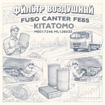Фильтр воздушный Fuso Canter FE85 =KITATOMO= (ME017246 ML126032) фото в интернет-магазине РСТ-Моторс