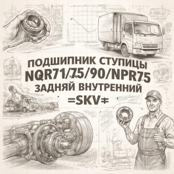 Подшипник ступицы NQR71/75/90/NPR75 задней внутрений =SKV= (8971229380 8971231190) фото в интернет-магазине РСТ-Моторс