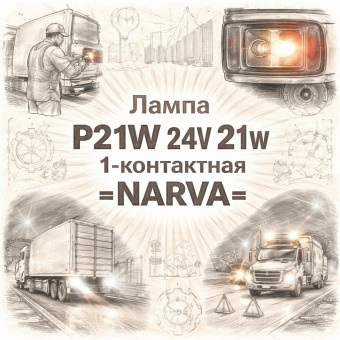 Лампа P21W 24V 21W 1-контактная =NARVA= фото в интернет-магазине РСТ-Моторс