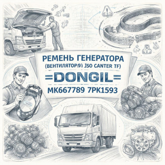 Ремень генератора (вентилятора) Fuso Canter TF =DONGIL= (MK667789 7PK1593) фото в интернет-магазине РСТ-Моторс
