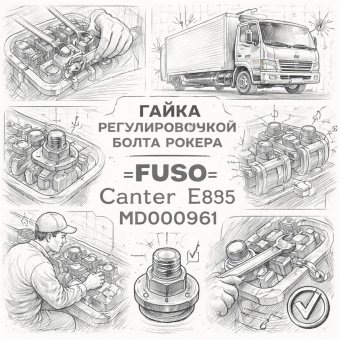 Гайка регулировочного болта рокера Fuso Canter FE85 =FUSO= (MD000961) фото в интернет-магазине РСТ-Моторс