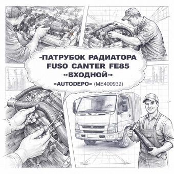 Патрубок радиатора Fuso Canter FE85 входной =AUTODEPO= (ME400932) фото в интернет-магазине РСТ-Моторс