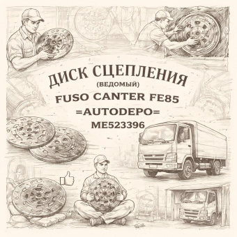 Диск сцепления (ведомый) Fuso Canter FE85 =AUTODEPO= (ME523396) фото в интернет-магазине РСТ-Моторс