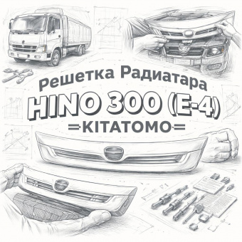 Решетка радиатора HINO 300 (E-4) (ШК) белая =KITATOMO= (5311137A20 5311137A30A0) фото в интернет-магазине РСТ-Моторс