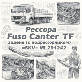 Рессора Fuso Canter TF задняя (с подрессорником) =SKV= (ML291242) фото в интернет-магазине РСТ-Моторс