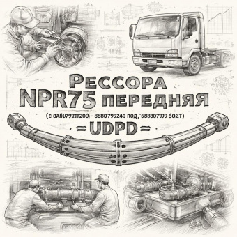 Рессора NPR75 передняя (с сайлентблоками под 16 болт) =UDPD= (8980799200 8980799240 8980799230) фото в интернет-магазине РСТ-Моторс