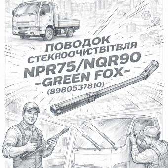 Поводок стеклоочистителя NPR75/NQR90 правый =GREEN FOX= (8980537810) фото в интернет-магазине РСТ-Моторс