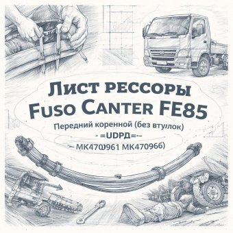 Лист рессоры Fuso Canter FE85 передний коренной (без втулок) =UDPD= (MK470961 MK470966 ) фото в интернет-магазине РСТ-Моторс