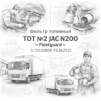 Фильтр топливный ТОТ №2 JAC N200 =Fleetguard= (С5310808 FS36253) фото в интернет-магазине РСТ-Моторс