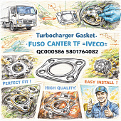 Прокладка турбокомпрессора Fuso Canter TF =IVECO= (QC000586 5801764082)