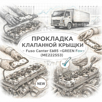 Прокладка клапанной крышки Fuso Canter FE85 =GREEN FOX= (ME222553) фото в интернет-магазине РСТ-Моторс