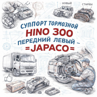 Суппорт тормозной HINO 300 передний левый =JAPACO= (4775037121 4775037120) фото в интернет-магазине РСТ-Моторс