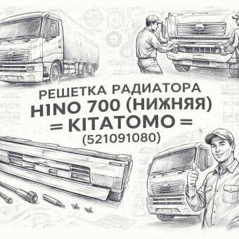 Решетка радиатора HINO 700 (нижняя) =KITATOMO= (521091080) фото в интернет-магазине РСТ-Моторс