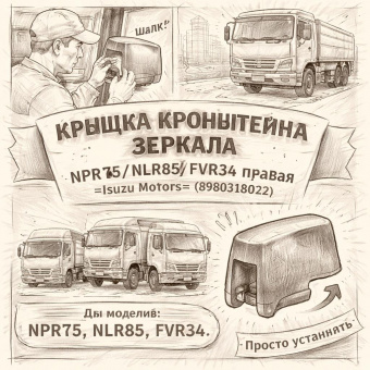 Крышка кронштейна зеркала NPR75/NLR85/FVR34 правая =Isuzu Motors= (8980318022) фото в интернет-магазине РСТ-Моторс