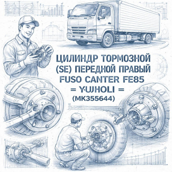 Цилиндр тормозной (SE) передний правый Fuso Canter FE85 =YUHOLI= (MK356644) фото в интернет-магазине РСТ-Моторс