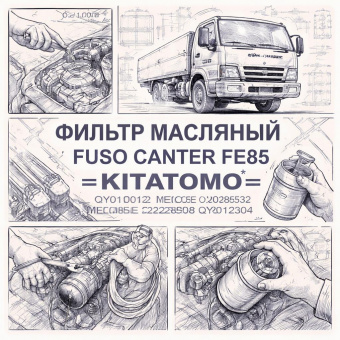 Фильтр масляный Fuso Canter FE85 =KITATOMO= (QY010012 ME088532 ME228898 QY012304) фото в интернет-магазине РСТ-Моторс
